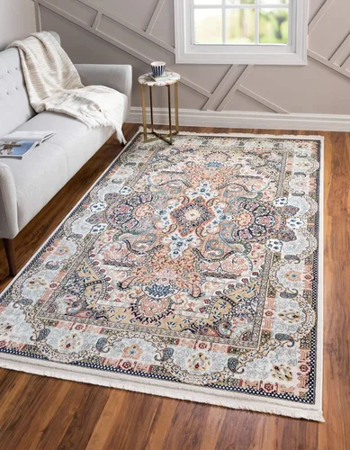 Miniatura 17 de Unique Loom Narenj Collection - Alfombra clásica con diseño texturizado de medallón, 3 x 5 pies, color azul y negro