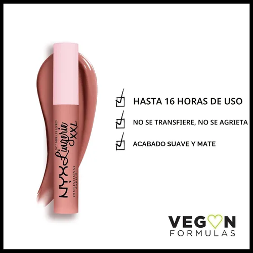 Miniatura 2 de Nyx - Maquillaje profesional; labial líquido de la línea Lingerie XXL, mate, Undress'd (Color rosa en tono desnudo)