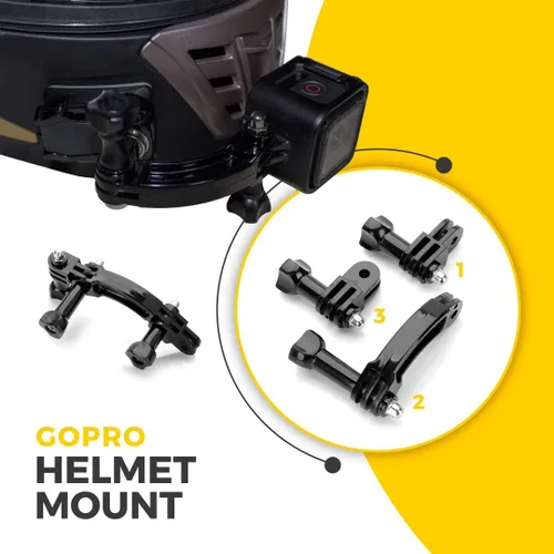 Miniatura 4 de MiPremium Juego de montaje de casco de brazo de extensión giratoria para GoPro Hero 13 12 11 10 9 8 7 6 5 4 Session Negro Plata XIAOYI 4K SJCAM