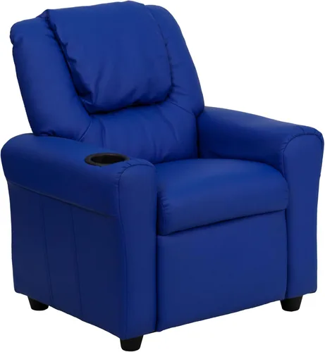 Miniatura 22 de Flash Furniture - Sillón reclinable contemporáneo para niños, color beige vinilo con base para vasos y reposacabezas