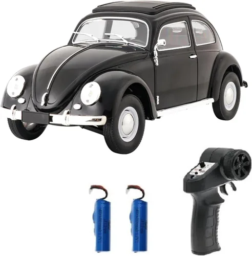 Miniatura 10 de Auto a control remoto, escala 1:16, modelo de escarabajo clásico, auto de juguetes para adultos, 2.4 GHz 4 canales RC con tracción trasera con luces