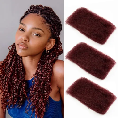 Miniatura 15 de Extensiones de cabello 100% humano afro a granel 100% humano, 3 paquetes de 5.29 oz de cabello rizado afro apretado a granel para hacer/reparar