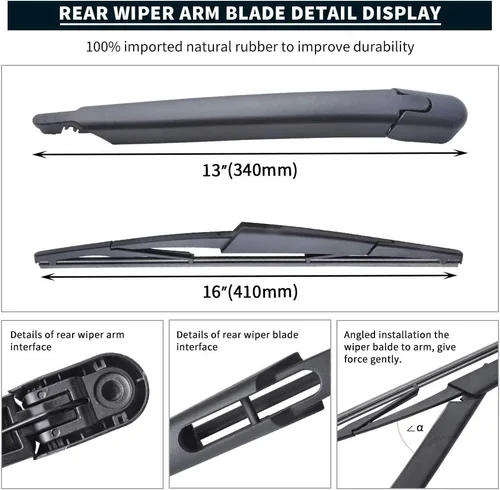 Miniatura 3 de MIKKUPPA Brazo de limpiaparabrisas trasero, Reemplazo para Ford Expedition 2009-2016, Lincoln Navigator, Reemplazo de conjunto de limpiaparabrisas