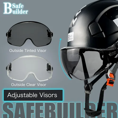 Miniatura 5 de Casco de Seguridad de Construcción con Visera Casco Duro ABS Cascos Duros de Ventilación Ajustable Protección de Cabeza de Trabajo Industrial