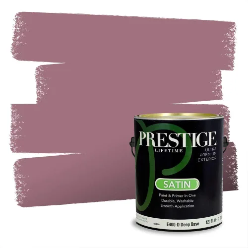 Miniatura 716 de Prestige Paints Pintura exterior e imprimación en uno, 1 galón, plano, coincidencia comparable de Valspar* Amber Rose*