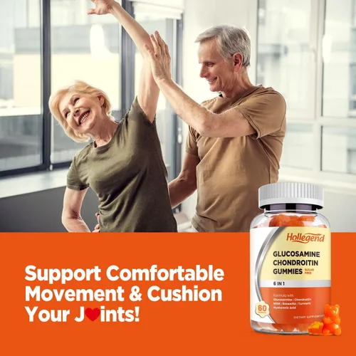 Miniatura 5 de Gomitas de glucosamina condroitina sin azúcar, gomitas suplementos para adultos, hombres y mujeres, 60
