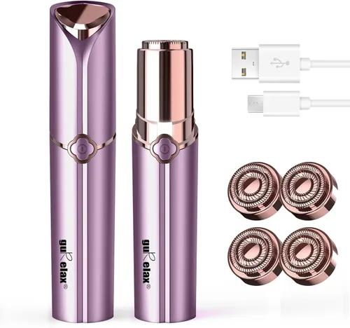 Miniatura 9 de Depilación facial para mujeres, removedor de vello facial eléctrico sin dolor recargable para cara, labios, barbilla con 2 cabezales de repuesto