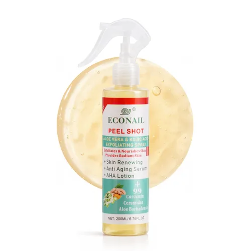 Aloe Vera Ácido Kójico Cúrcuma Spray Suave Exfoliante Spray Peeling Solución Coreana Cuidado de la Piel Todo Tipo de Piel 6.8 fl oz