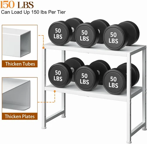Miniatura 4 de Estante de almacenamiento de cocina expandible de 2 niveles, estantería de metal resistente de 150 libras para electrodomésticos pequeños, estantes