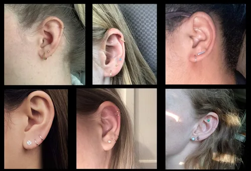Miniatura 4 de Aretes de aro pequeños de oro de 14 quilates para orejas, cartílago, nariz o labios, 0.394in, Metal, no conocido