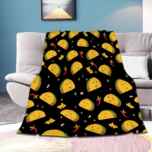 Miniatura 2 de Bonita manta de franela súper suave de tacos para cama, sofá, sala de estar, manta para niños, niñas, niños, multicolor, 40 x 50 pulgadas para niños