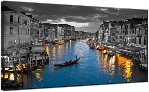 LevvArts Lienzo de Italia para pared, hermoso paisaje del Gran Canal, impresiones fotográficas de horizonte de Venecia, póster para el hogar,