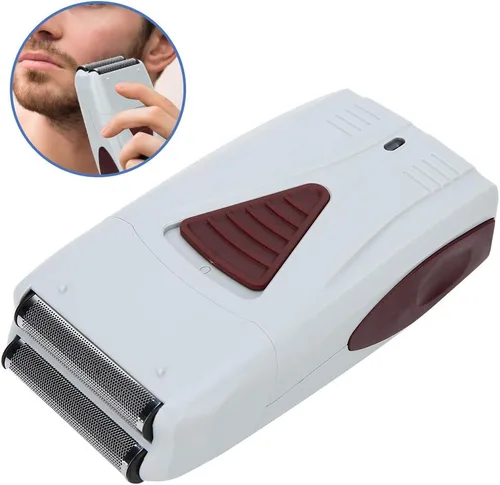 Miniatura 8 de Afeitadora eléctrica, kit de recortadora de barba de lámina húmeda y seca recargable por USB con estuche de viaje para aseo del cabello