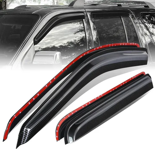 Miniatura 19 de Auto Dynasty 4 piezas viseras de ventana con patrón de fibra de carbono compatibles con Chrysler PT Cruiser 2001-2010, deflectores de ventana