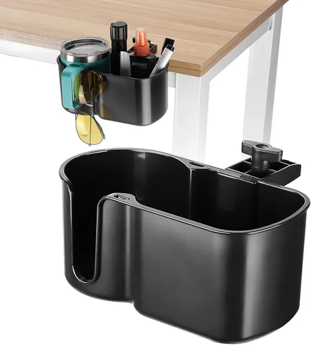 KEMIMOTO Soporte para tazas de escritorio, organizador para mesa de oficina, silla de césped, carrito de golf, bote de pontón, adecuado para la Negro