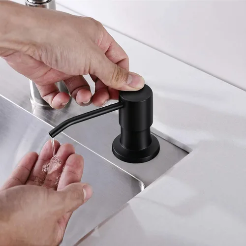 Miniatura 2 de Dispensador de jabón para fregadero de cocina, bomba dispensadora de jabón para debajo del fregadero, buena ventosa, tubo de extensión de 47 Negro
