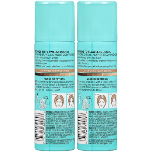 Miniatura 12 de L'Oreal Paris Tinte para el Cabello Root Cover Up Rubio Oscuro 2 Onzas (Paquete de 2) (El Embalaje Puede Variar)