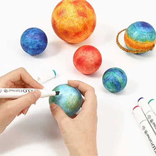 Miniatura 6 de Crafare Bolas de espuma blancas de 3 pulgadas para manualidades, paquete de 40 bolas de espuma redondas de poliestireno liso para manualidades