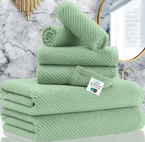 Miniatura 49 de VOOVA & MOVAS Toallas de baño amarillas – 100% algodón Secado rápido Peso Gruesas Suave, juego de 6 toallas de baño, 2 toallas grandes de 30