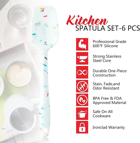 Miniatura 7 de SHEbaking Juego de espátulas de silicona para freidora de aire y muffins, juego de 6 piezas