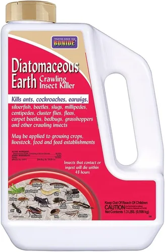 Bonide Mata insectos arrastrándose de tierra de diatomeas, 1.3 libras, pesticida de acción rápida y larga duración para uso en interiores o