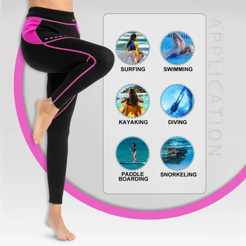 Miniatura 3 de GoldFin pantalones de traje de neopreno para mujer, 2 mm de neopreno, pantalones para mantenerse caliente para aeróbicos acuáticos, buceo, surf