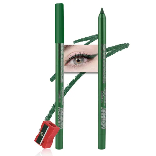 Miniatura 19 de Kaely Lápiz Delineador de Ojos en Gel para Mujeres, Delineador de Ojos Negro Natural Impermeable a Prueba de Manchas con Sacapuntas, Delineadores