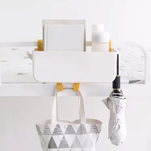 Miniatura 3 de Organizador de plástico para colgar en la mesita de noche, organizador de estante de almacenamiento para teléfono, lentes, botellas, suministros
