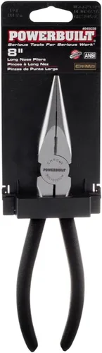 Miniatura 5 de Powerbuilt Alicates Pro Tech de punta larga de 8 pulgadas, acero al cromo molibdeno, mandíbulas endurecidas por inducción, mecanizadas