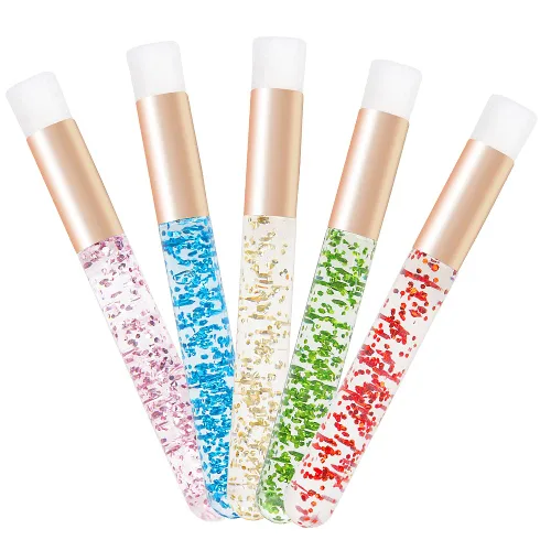 Miniatura 7 de 30 cepillos de champú para extensiones de pestañas de cristal con purpurina con contenedor, herramienta removedor de cepillos para puntos negros