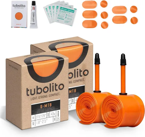 Miniatura 7 de Tubolito S-MTB 26" y 27.5"/29" x 1.8-2.5", 1.654 in Presta Valve Tubo de bicicleta de montaña más ligero y pequeño Repuesto perfecto
