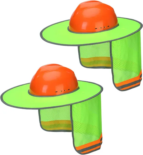 Miniatura 14 de UNCO - Casco de Sombrero Duro con Protector Solar, 1 Paquete, Amarillo, Visera Completa y Estándar de Malla Reflectante de Alta Visibilidad