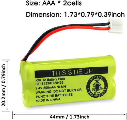 Miniatura 3 de BT18433 BT28433 2.4V 800mAh Ni-MH batería inalámbrica para teléfono compatible con BT18433/BT28433 CS6219 CS6229 DS6301 DS6151 DS6101 BT184342