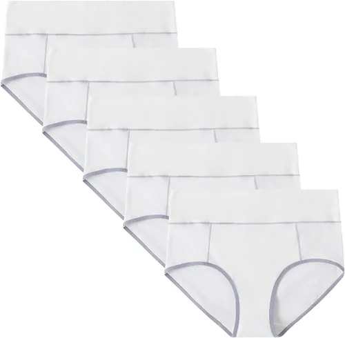 Miniatura 9 de POKARLA Ropa interior de algodón de cintura alta para mujer, suave, transpirable, bragas de cobertura completa, pantaletas elásticas, ropa