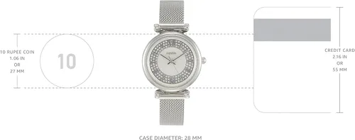Miniatura 5 de Fossil Carlie Mini - Reloj casual de cuarzo de acero inoxidable y piel para mujer