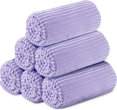 Miniatura 58 de Buryeah 6 Piezas Manta de Franela a Granel 50 x 60 pulgadas Manta para Pijamadas Boda al Aire Libre Manta Ligera, Certificado Oeko-tex Standard 100
