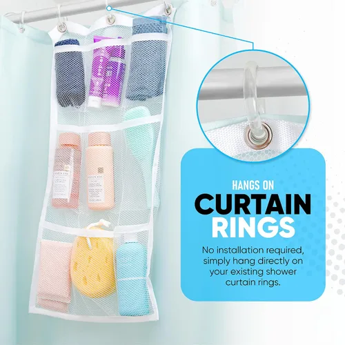 Miniatura 6 de Handy Laundry Cortina de ducha organizadora de baño -9 bolsillos- Perfecto para organizar el baño en casa, tus artículos de tocador y juguetes