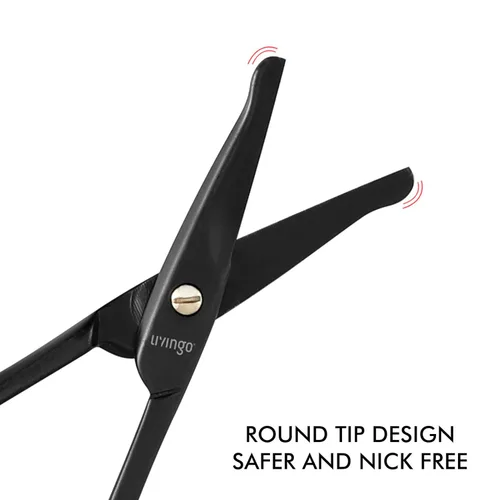 Miniatura 3 de LIVINGO Tijeras de pelo de nariz prémium de 3.75 pulgadas, cuchillas de seguridad curvadas con punta redondeada para recortar pequeños detalles
