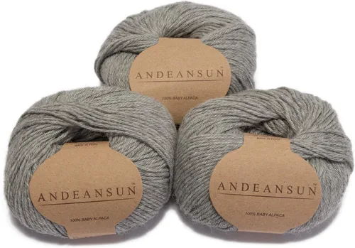 (Juego de 3) Ovillos 100% de lana de alpaca bebé #1, DK #3, Worsted #4, Bulky #5 (150 gramos / 5.29 onzas en total), lujosos, acogedores y suaves