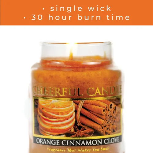 Miniatura 4 de A Cheerful Giver - Vela en tarro de vidrio perfumada de naranja y canela (6 onzas) con tapa y fragancia fiel a la vida, fabricada en Estados Unidos