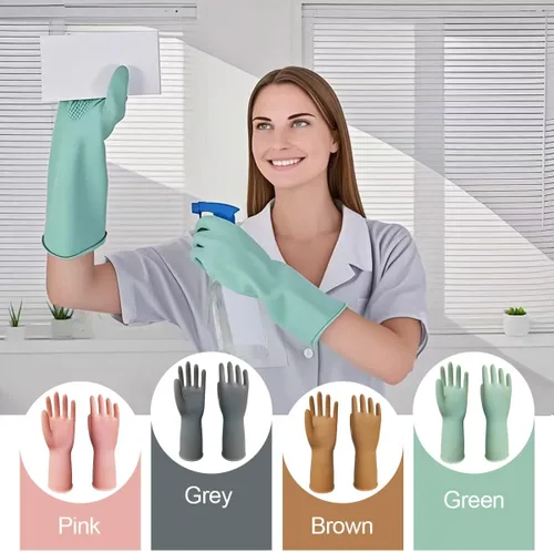 Miniatura 6 de DOSEWART 4 pares de guantes de limpieza de goma, guantes de cocina para lavar platos, diseño de agarre antideslizante para limpieza