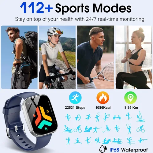 Miniatura 5 de Csasan Reloj inteligente para hombres y mujeres (respuesta/hacer llamadas), pantalla HD de 1.91 pulgadas, monitor de frecuencia cardíaca, sueño