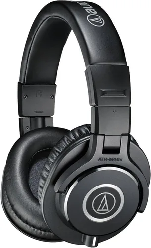 Audio-Technica ATH-M40x - Auriculares profesionales para monitor de estudio, color negro, con ingeniería de vanguardia, copas auriculares giratorias