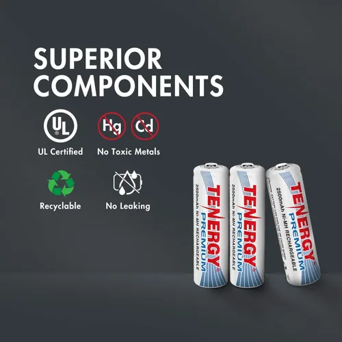 Miniatura 6 de Tenergy Paquete de 36 pilas recargables AA y AAA NiMH de alta calidad, pilas AA y AAA de 1.2 V, ideales para dispositivos electrónicos diarios