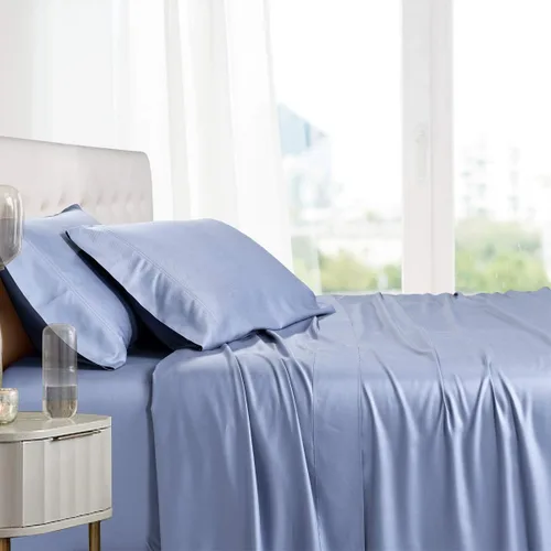 Miniatura 13 de Royal Hotel Bedding 100% viscosa natural hecha de sábanas de bambú, sábanas refrescantes suaves, sábanas de hotel transpirables y fundas