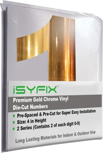 Miniatura 132 de iSYFIX Calcomanías de Números de Vinilo Verde Manzana – 1.5 Pulgadas Autoadhesivas (2 Juegos) – Calcomanía Premium Troquelada y Pre-espaciada