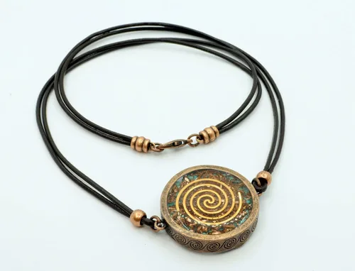 Miniatura 5 de Metatron's Cube Merkaba Orgone Pendant with Turquoise