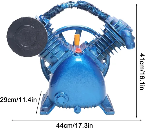 Miniatura 6 de Cabezal de bomba de compresor de aire 5.5HP 21CFM 175PSI 800RPM Unidad de bomba de compresor de aire estilo V con volante de inercia, cilindro