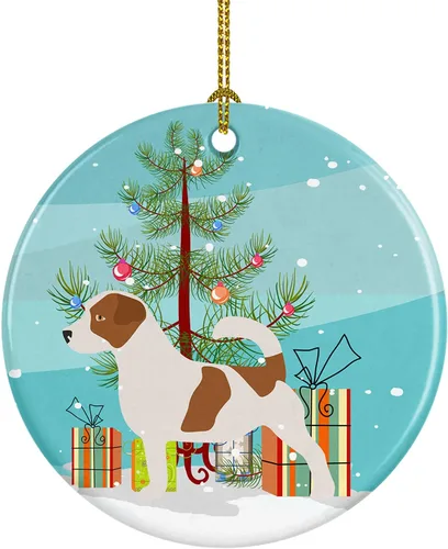 Miniatura 76 de Caroline's Treasures Bulldog inglés «Merry Christmas» adorno de cerámica para árbol de Navidad, decoración colgante para el hogar, Navidad, fiestas
