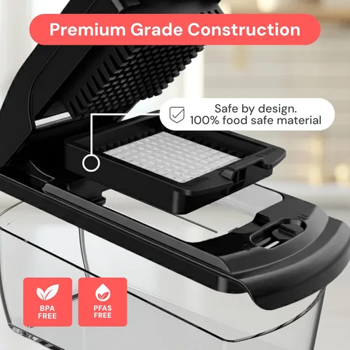 Miniatura 5 de Fullstar The Original Pro Chopper - Picador de verduras y espiralizador, picador de alimentos con recipiente, rebanador de frutas, accesorios